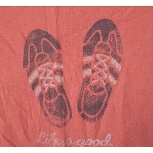 Life Is Good Classic Fit SNEAKERS Size XL t-shirt Short Sleeve Crewneck Orange